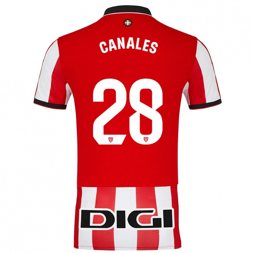 Danxen Herren Peio Canales #28 Rot Weiß Heimtrikot Trikot 2025/26 T-Shirt