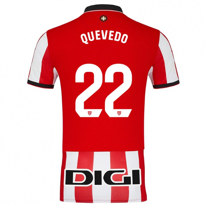 Danxen Herren Ugaitz Quevedo #22 Rot Weiß Heimtrikot Trikot 2025/26 T-Shirt
