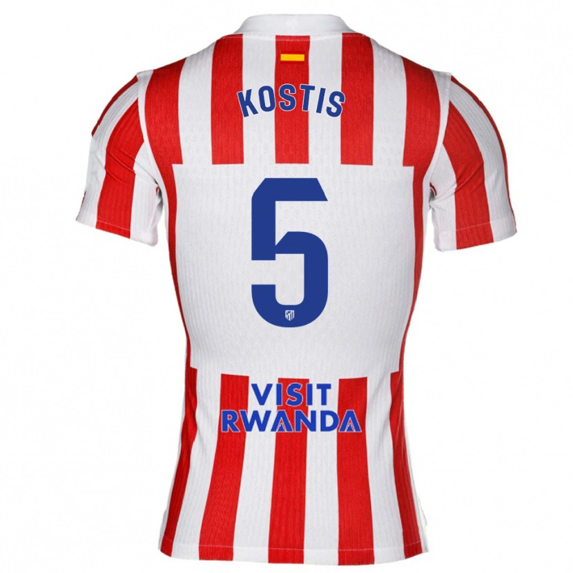 Danxen Herren Ilias Kostis #5 Rot Weiß Heimtrikot Trikot 2025/26 T-Shirt