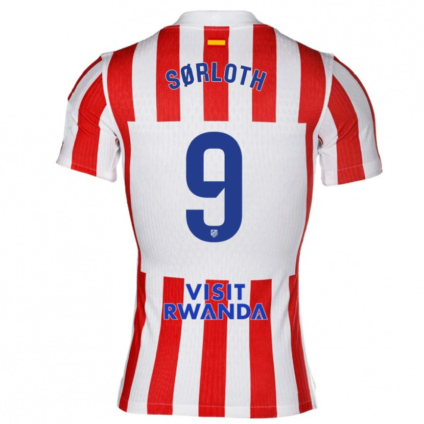 Danxen Herren Alexander Sørloth #9 Rot Weiß Heimtrikot Trikot 2025/26 T-Shirt