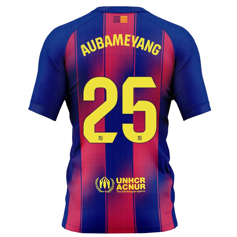 Danxen Herren Pierre Emerick Aubameyang #25 Blau Rot Heimtrikot Trikot 2025/26 T-Shirt