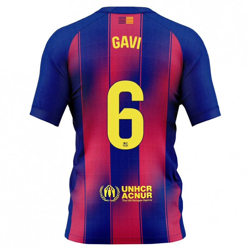 Danxen Herren Gavi #6 Blau Rot Heimtrikot Trikot 2025/26 T-Shirt