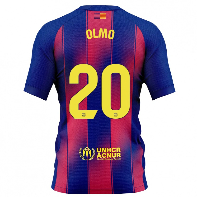 Danxen Herren Dani Olmo #20 Blau Rot Heimtrikot Trikot 2025/26 T-Shirt