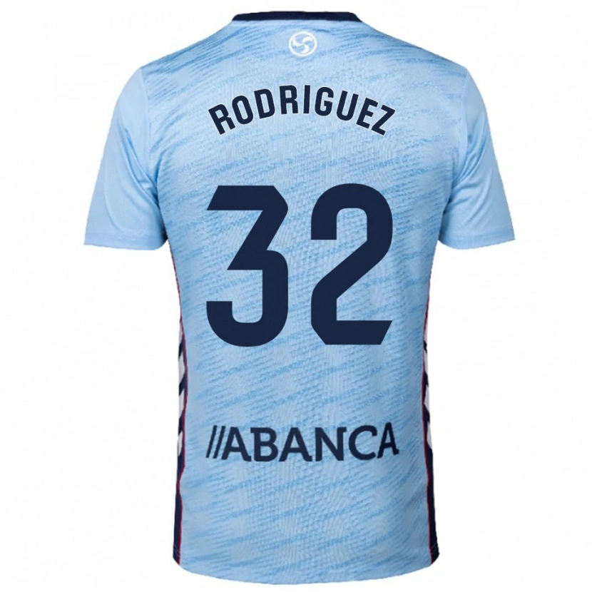Danxen Herren Javi Rodríguez #32 Himmelblau Rot Heimtrikot Trikot 2025/26 T-Shirt
