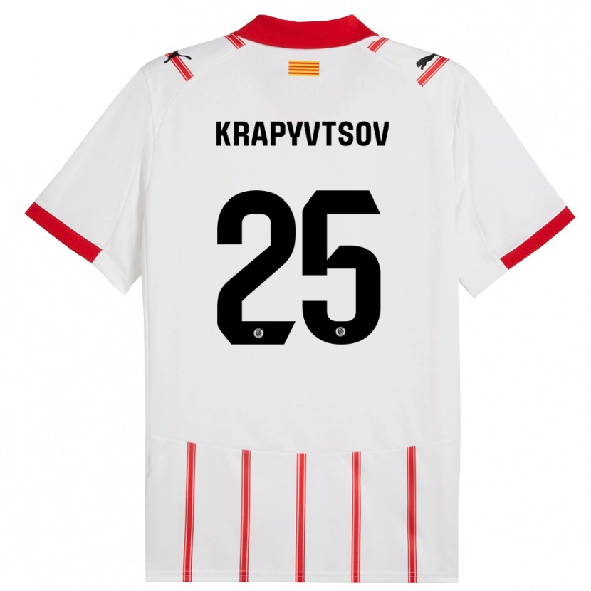 Danxen Herren Vladyslav Krapyvtsov #25 Weiß Rot Heimtrikot Trikot 2025/26 T-Shirt