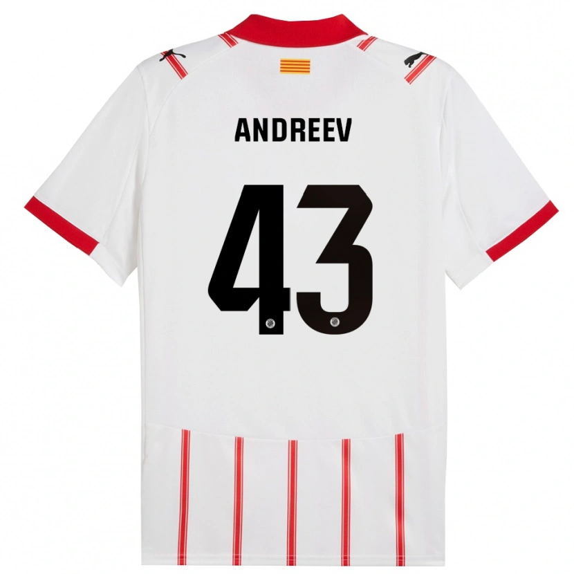 Danxen Herren Aleksandar Andreev #43 Weiß Rot Heimtrikot Trikot 2025/26 T-Shirt