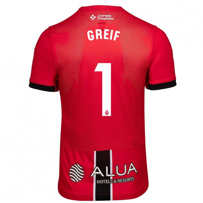 Danxen Herren Dominik Greif #1 Rot Schwarz Heimtrikot Trikot 2025/26 T-Shirt