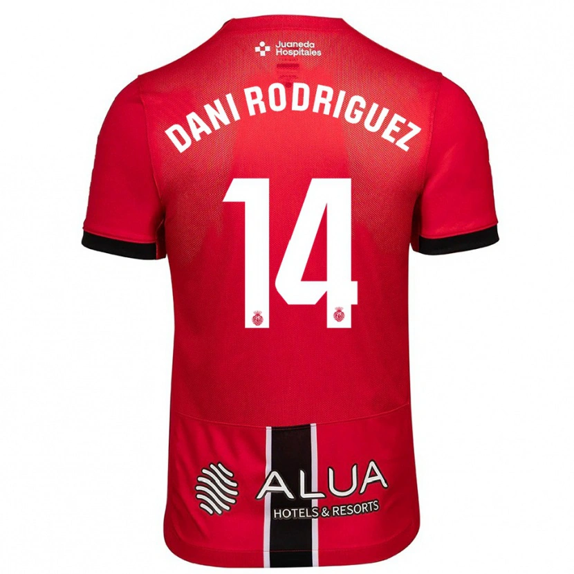 Danxen Herren Dani Rodríguez #14 Rot Schwarz Heimtrikot Trikot 2025/26 T-Shirt