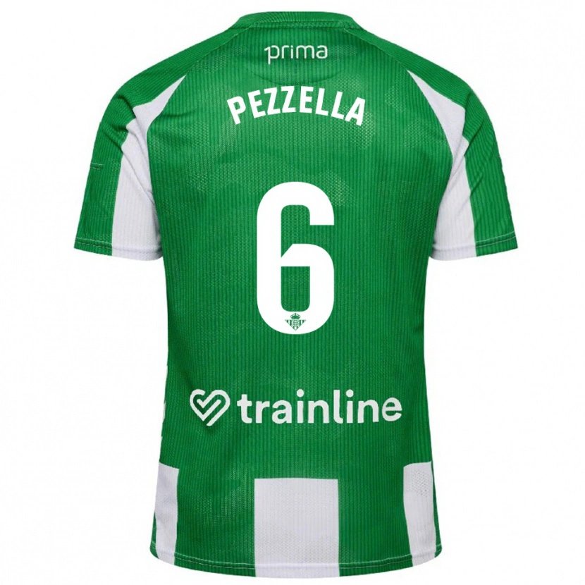 Danxen Herren German Pezzella #6 Grün Weiß Heimtrikot Trikot 2025/26 T-Shirt