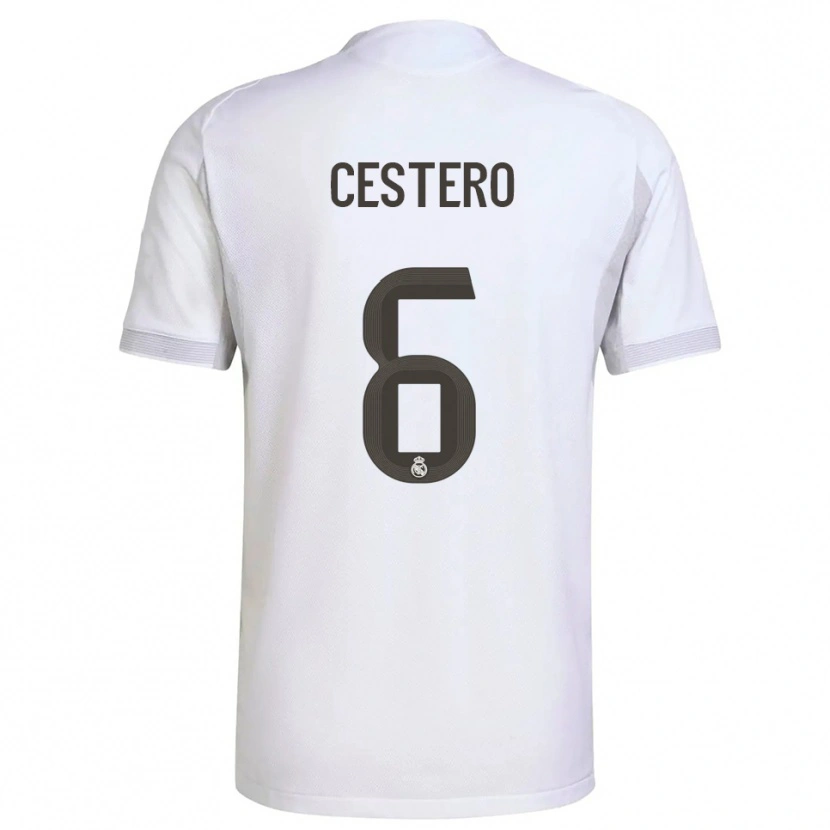 Danxen Herren Jorge Cestero #6 Weiß Gelb Heimtrikot Trikot 2025/26 T-Shirt