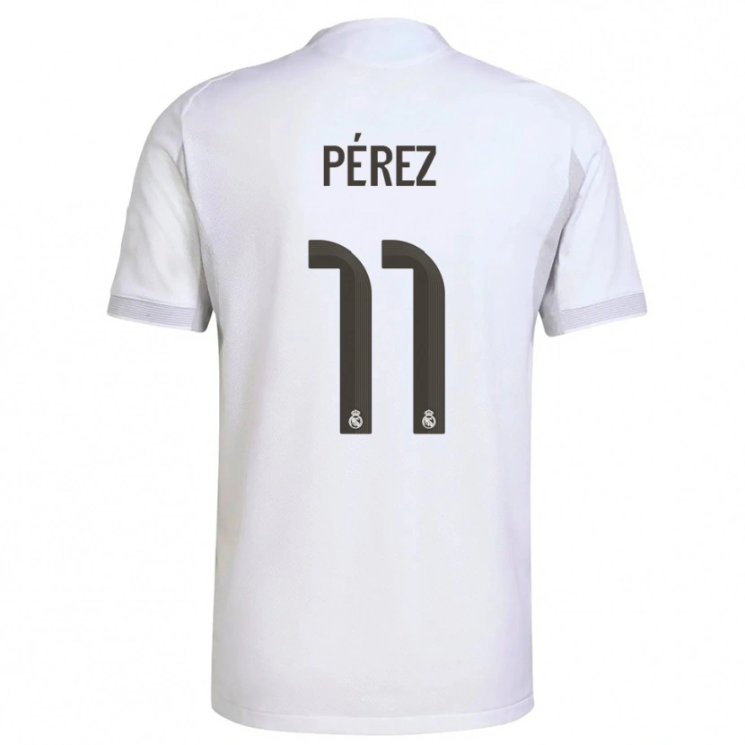Danxen Herren Adrián Pérez #11 Weiß Gelb Heimtrikot Trikot 2025/26 T-Shirt