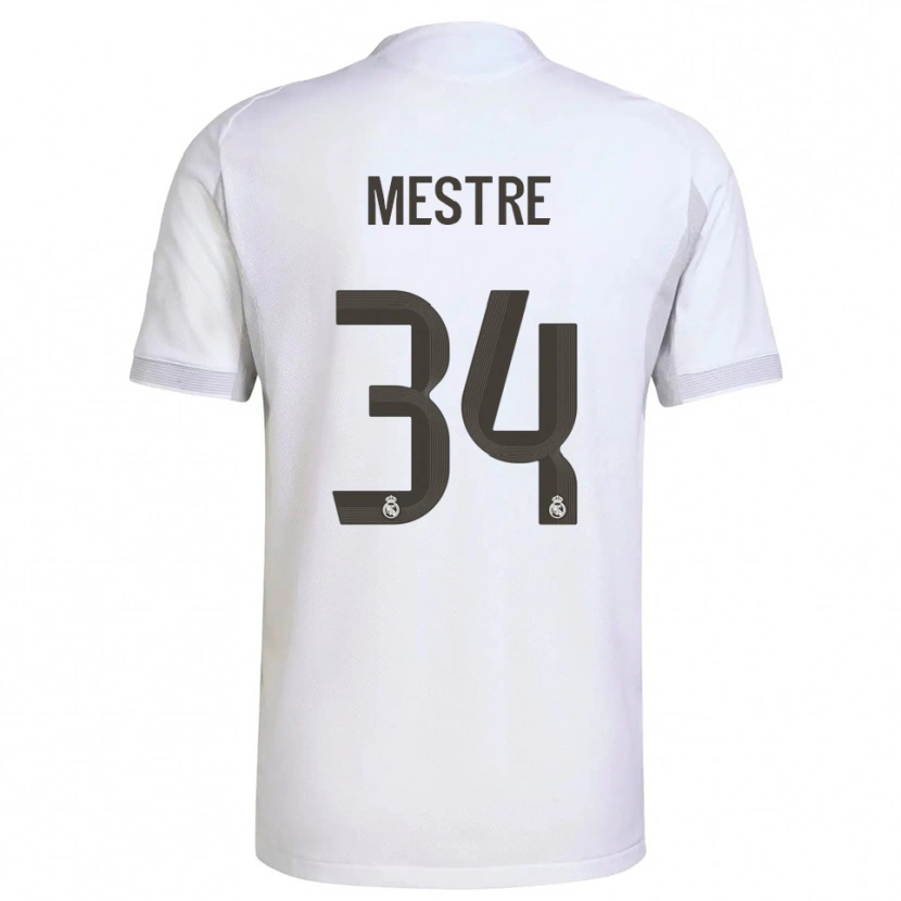 Danxen Herren Sergio Mestre #34 Weiß Gelb Heimtrikot Trikot 2025/26 T-Shirt