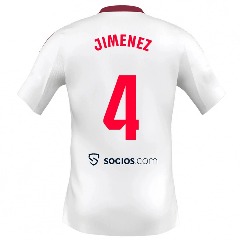 Danxen Herren Diego Jiménez #4 Weiß Rot Heimtrikot Trikot 2025/26 T-Shirt
