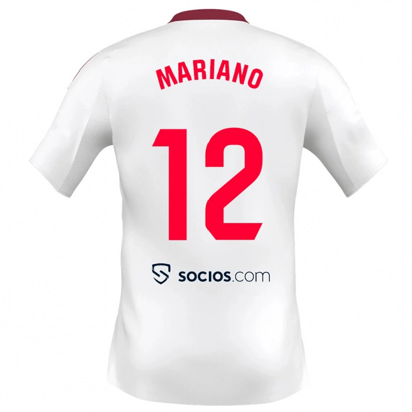 Danxen Herren Mariano Diaz #12 Weiß Rot Heimtrikot Trikot 2025/26 T-Shirt