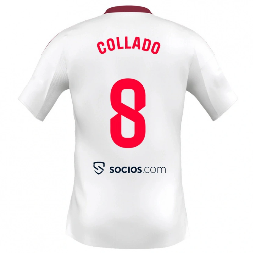 Danxen Herren Alberto Collado #8 Weiß Rot Heimtrikot Trikot 2025/26 T-Shirt