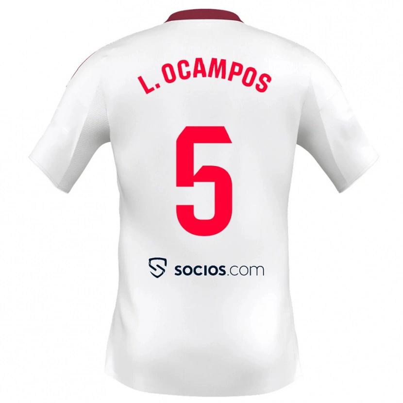 Danxen Herren Lucas Ocampos #5 Weiß Rot Heimtrikot Trikot 2025/26 T-Shirt