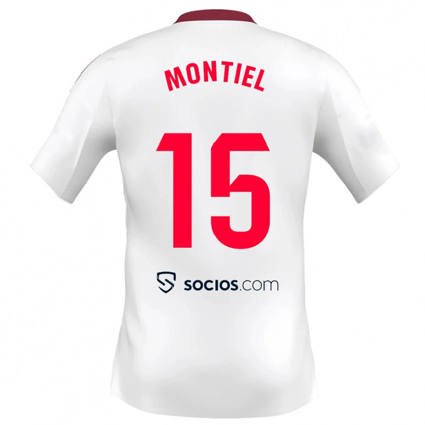 Danxen Herren Gonzalo Montiel #15 Weiß Rot Heimtrikot Trikot 2025/26 T-Shirt