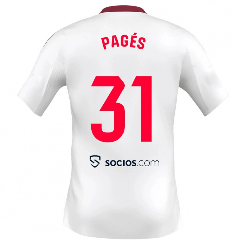 Danxen Herren Lukas Pagés #31 Weiß Rot Heimtrikot Trikot 2025/26 T-Shirt