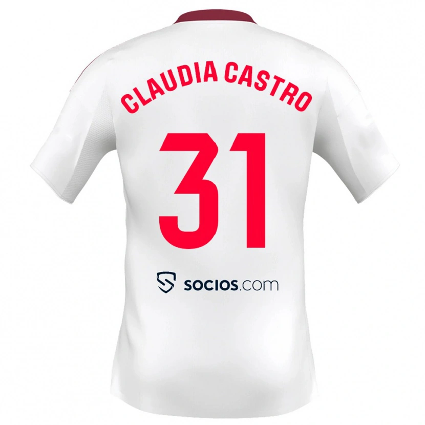 Danxen Herren Claudia Castro Romero #31 Weiß Rot Heimtrikot Trikot 2025/26 T-Shirt