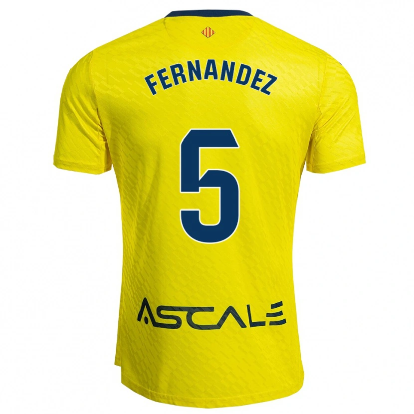 Danxen Herren Álvaro Fernández #5 Gelb Marine Heimtrikot Trikot 2025/26 T-Shirt