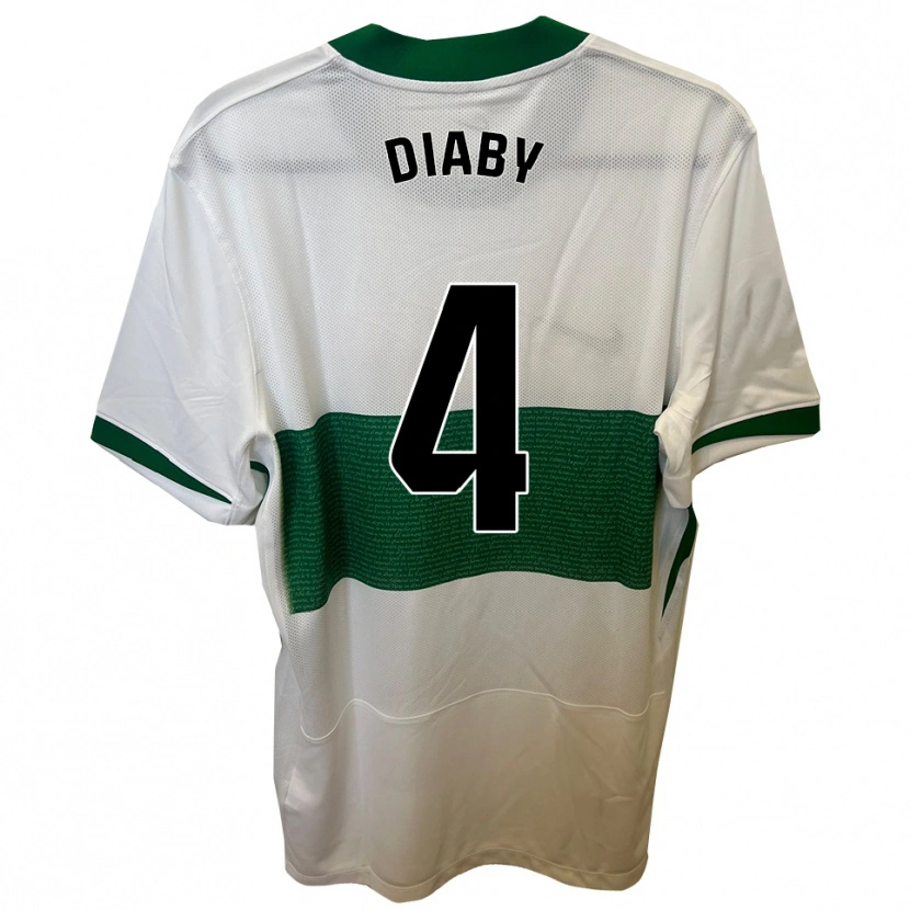 Danxen Herren Bambo Diaby #4 Weiß Grün Heimtrikot Trikot 2025/26 T-Shirt