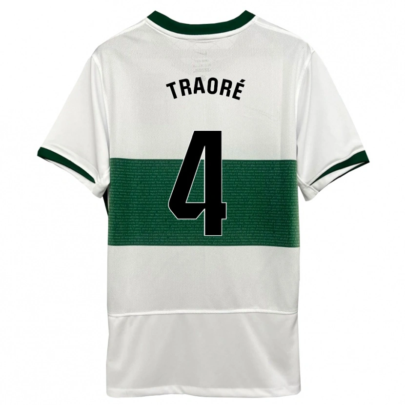 Danxen Herren Bakary Traoré #4 Weiß Grün Heimtrikot Trikot 2025/26 T-Shirt