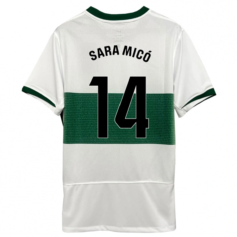 Danxen Herren Sara Micó Soler #14 Weiß Grün Heimtrikot Trikot 2025/26 T-Shirt