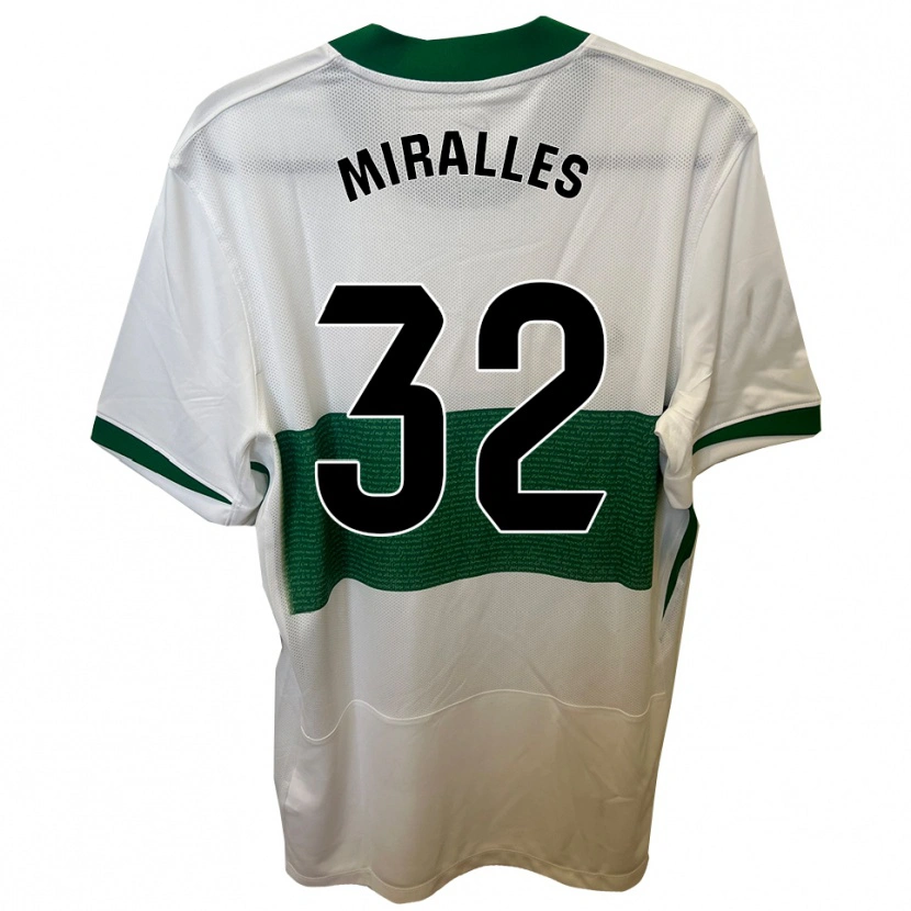 Danxen Herren Álvaro Miralles #32 Weiß Grün Heimtrikot Trikot 2025/26 T-Shirt