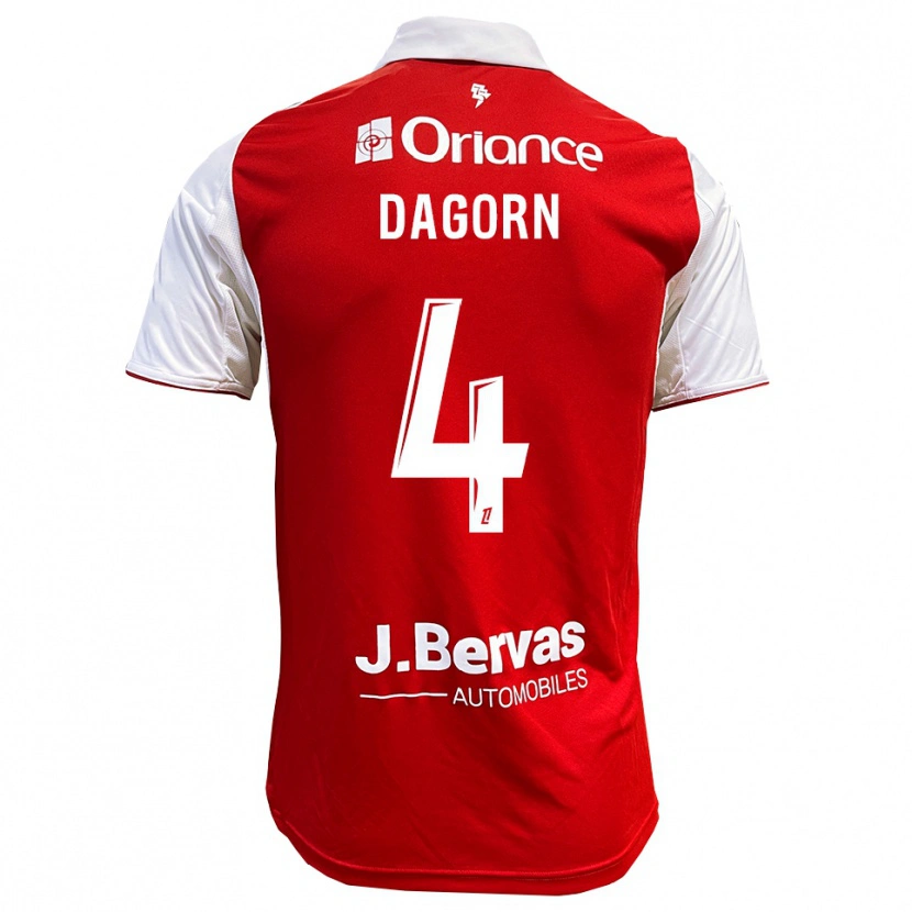 Danxen Herren Maxime Dagorn #4 Rot Weiß Heimtrikot Trikot 2025/26 T-Shirt