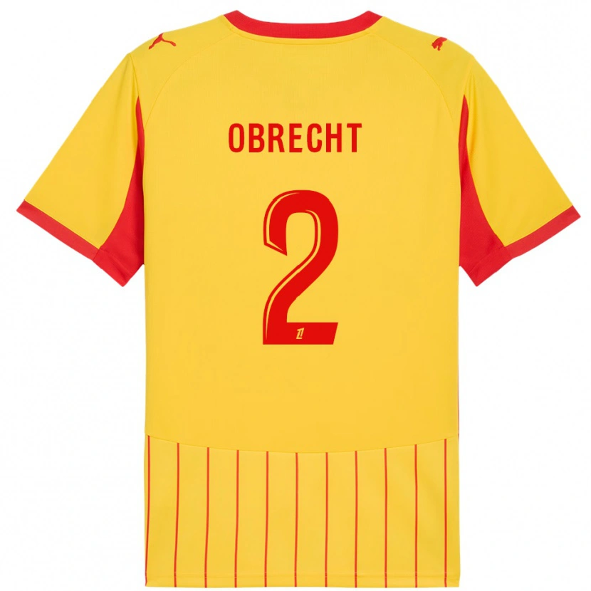Danxen Herren Laura Obrecht #2 Gelb Rot Heimtrikot Trikot 2025/26 T-Shirt