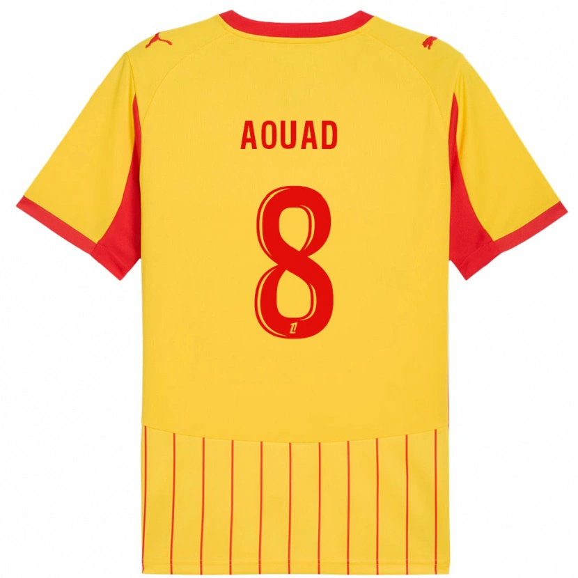 Danxen Herren Ismaël Aouad #8 Gelb Rot Heimtrikot Trikot 2025/26 T-Shirt