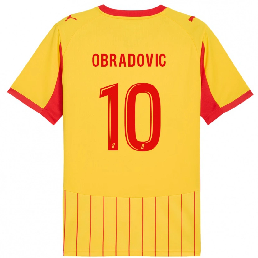 Danxen Herren Ognjen Obradovic #10 Gelb Rot Heimtrikot Trikot 2025/26 T-Shirt
