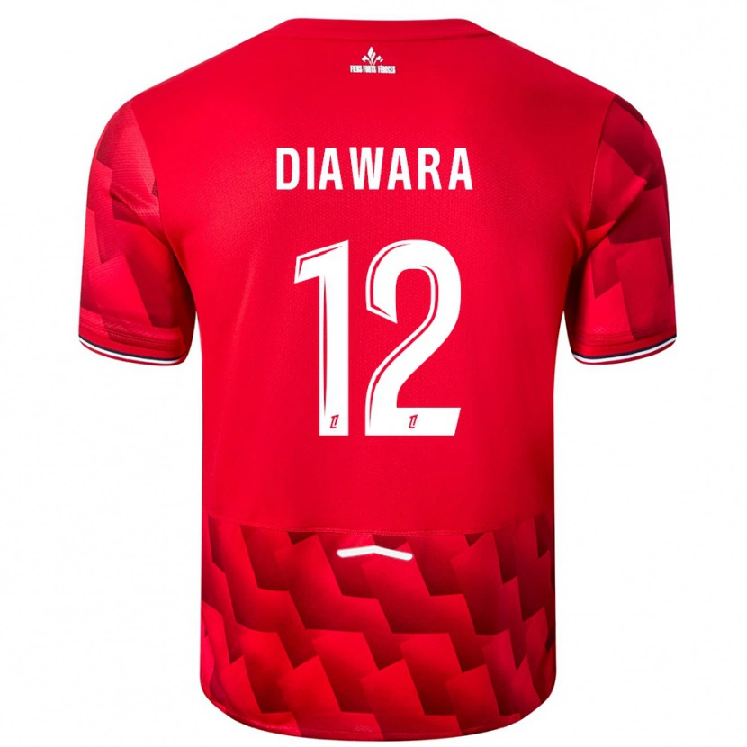 Danxen Herren Bakari Diawara #12 Rot Weiß Heimtrikot Trikot 2025/26 T-Shirt