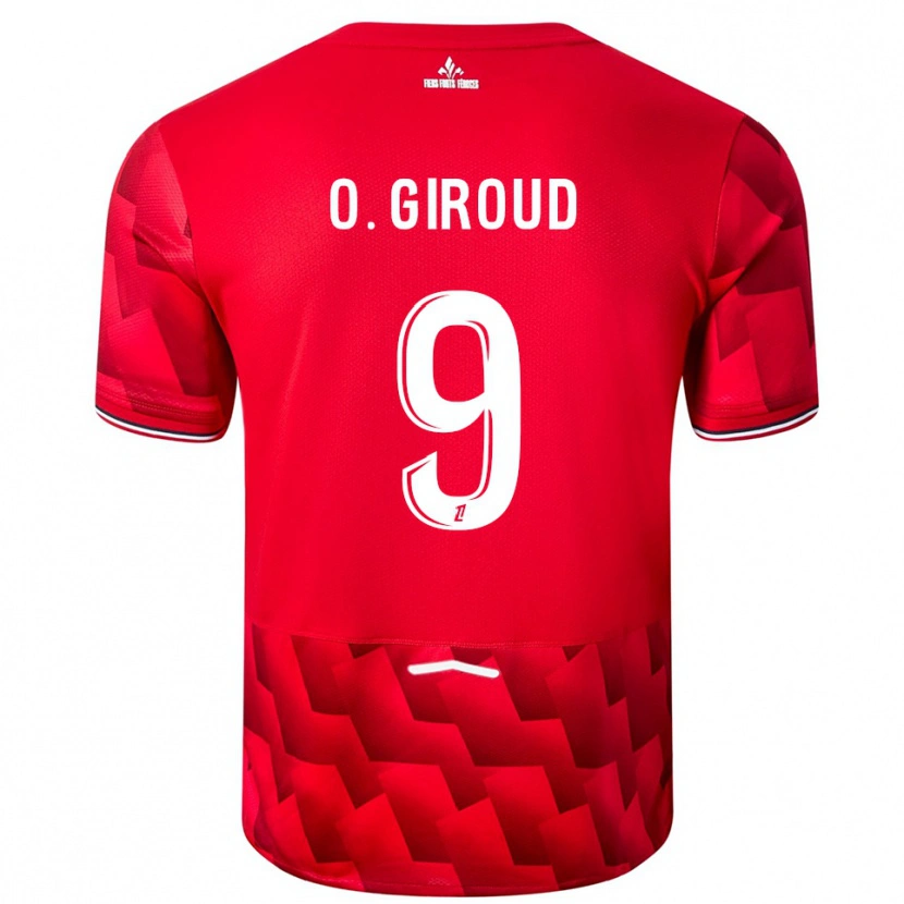 Danxen Herren Olivier Giroud #9 Rot Weiß Heimtrikot Trikot 2025/26 T-Shirt