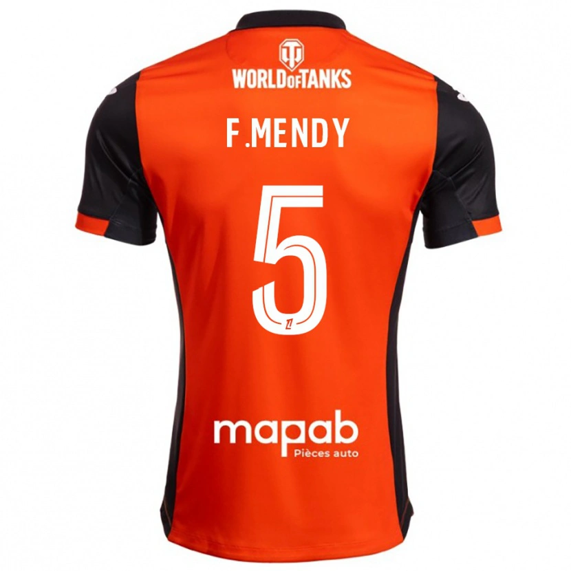 Danxen Herren Formose Mendy #5 Schwarz Orange Heimtrikot Trikot 2025/26 T-Shirt