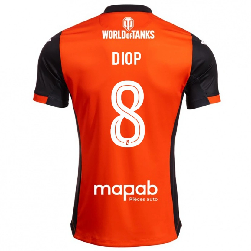 Danxen Herren Samba Diop #8 Schwarz Orange Heimtrikot Trikot 2025/26 T-Shirt