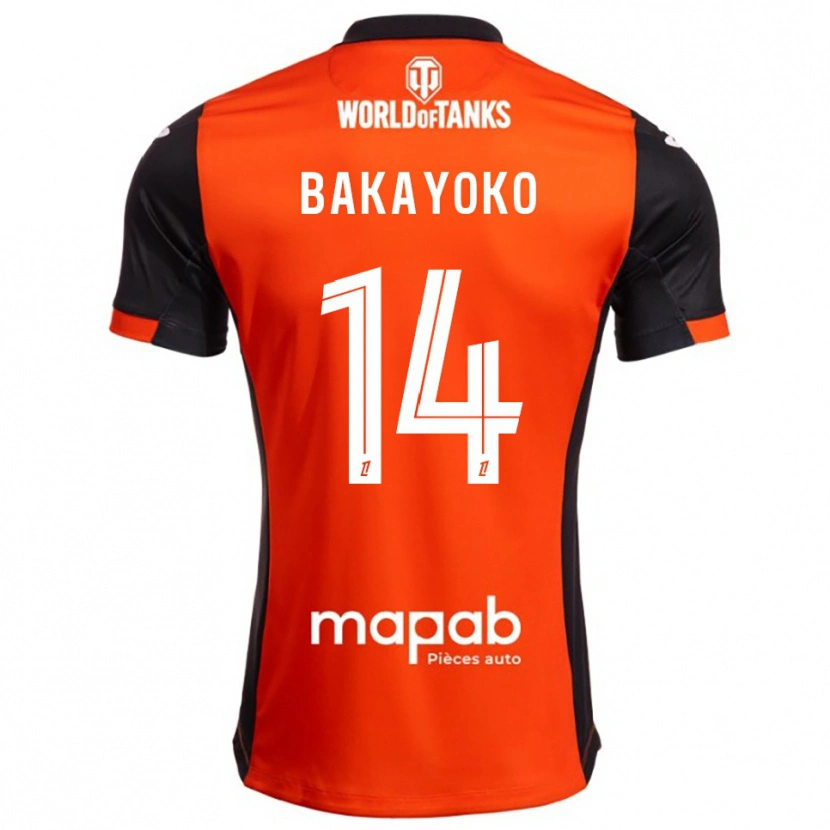 Danxen Herren Tiemoué Bakayoko #14 Schwarz Orange Heimtrikot Trikot 2025/26 T-Shirt
