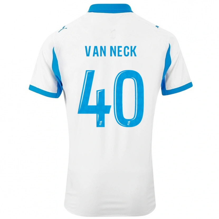 Danxen Herren Jelle Van Neck #40 Weiß Himmelblau Heimtrikot Trikot 2025/26 T-Shirt