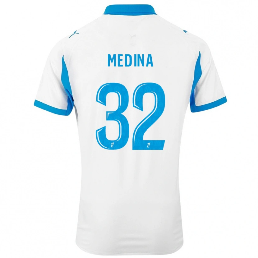 Danxen Herren Facundo Medina #32 Weiß Himmelblau Heimtrikot Trikot 2025/26 T-Shirt