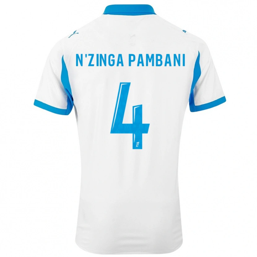 Danxen Herren Pladi N'zinga Pambani #4 Weiß Himmelblau Heimtrikot Trikot 2025/26 T-Shirt