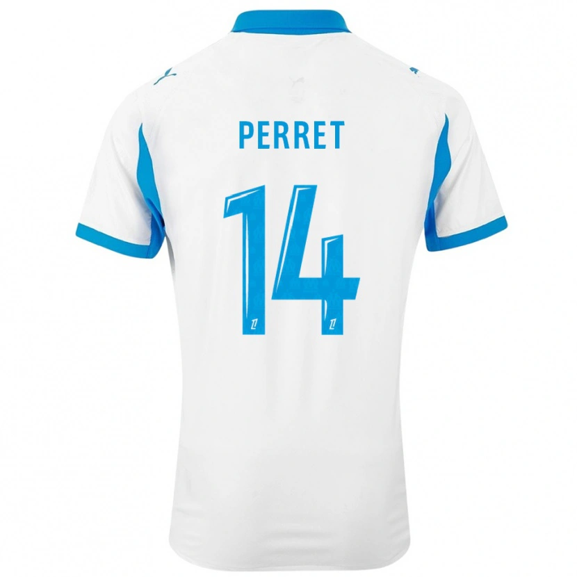 Danxen Herren Jenny Perret #14 Weiß Himmelblau Heimtrikot Trikot 2025/26 T-Shirt