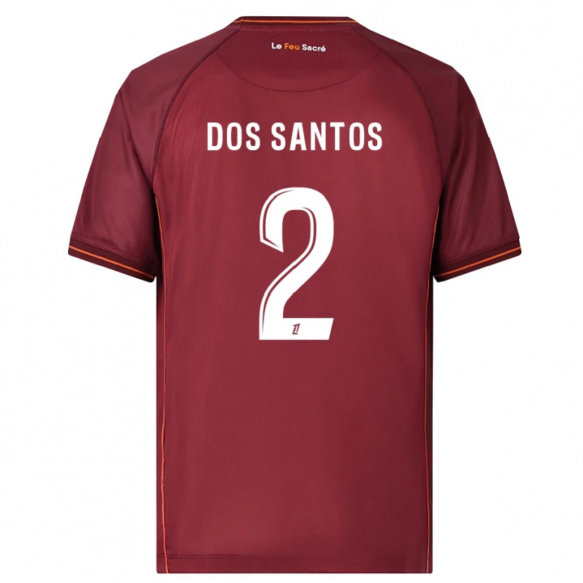 Danxen Herren Tahirys Dos Santos #2 Burgunderrot Weiß Heimtrikot Trikot 2025/26 T-Shirt