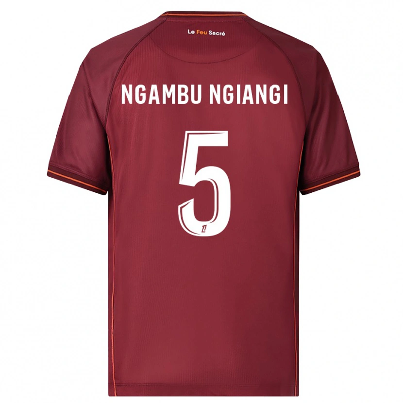 Danxen Herren Esther Ngambu Ngiangi #5 Burgunderrot Weiß Heimtrikot Trikot 2025/26 T-Shirt