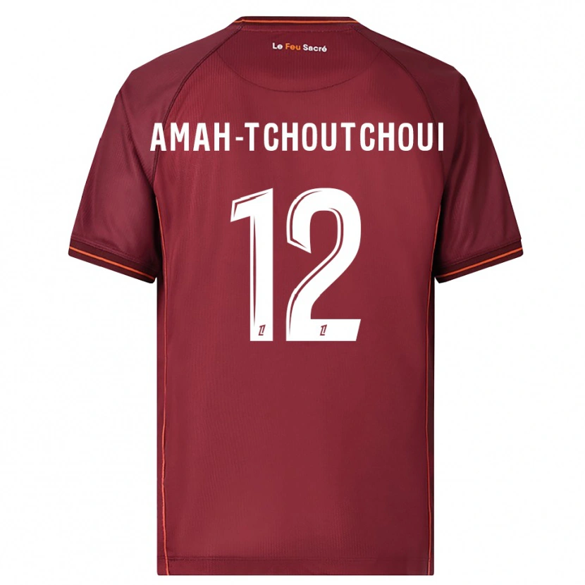Danxen Herren Marco Amah-Tchoutchoui #12 Burgunderrot Weiß Heimtrikot Trikot 2025/26 T-Shirt