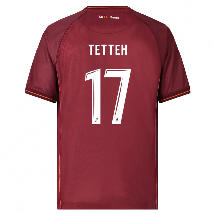 Danxen Herren Benjamin Tetteh #17 Burgunderrot Weiß Heimtrikot Trikot 2025/26 T-Shirt