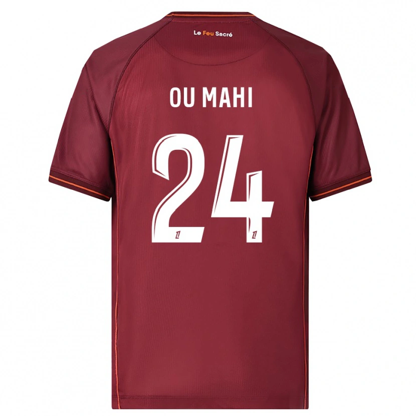 Danxen Herren Inès Ou Mahi #24 Burgunderrot Weiß Heimtrikot Trikot 2025/26 T-Shirt