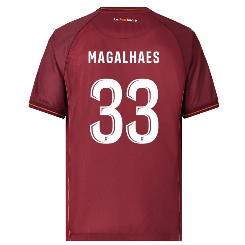 Danxen Herren Manon Magalhaes #33 Burgunderrot Weiß Heimtrikot Trikot 2025/26 T-Shirt
