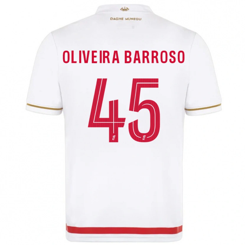 Danxen Herren Mickael Oliveira Barroso #45 Rot Weiß Heimtrikot Trikot 2025/26 T-Shirt