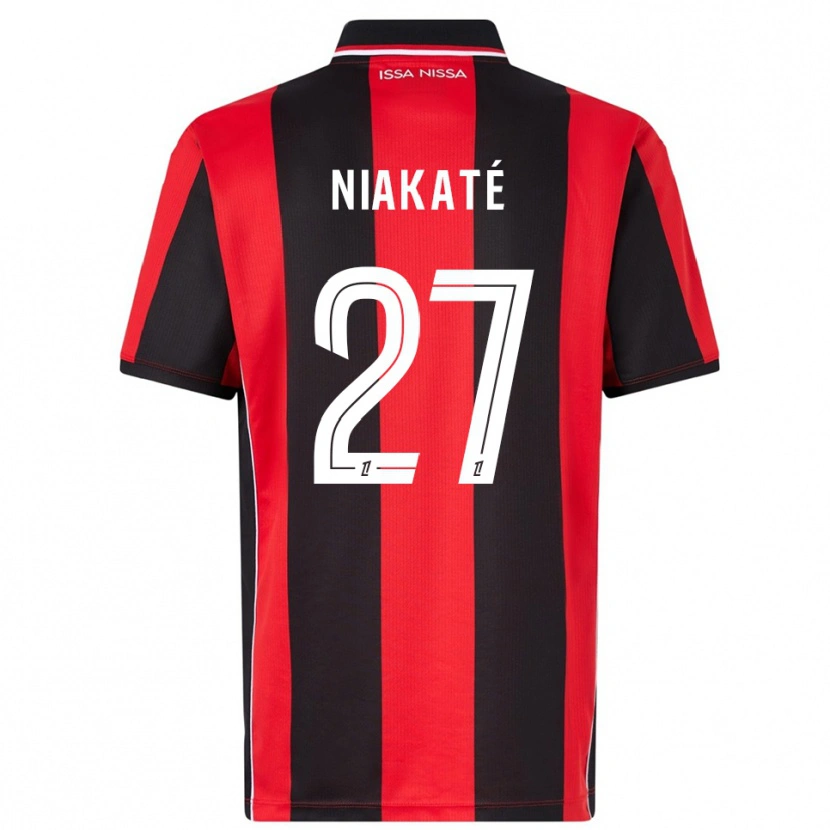 Danxen Herren Yakaré Niakaté #27 Rot Schwarz Heimtrikot Trikot 2025/26 T-Shirt