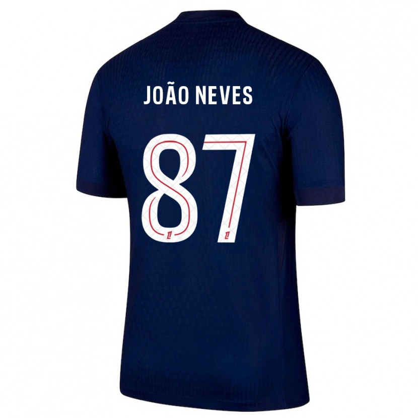 Danxen Herren João Neves #87 Marine Rot Heimtrikot Trikot 2025/26 T-Shirt